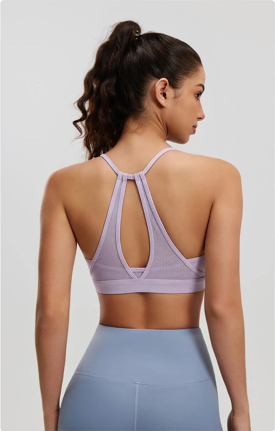 Mesh Cut-Out Back Sports Bra