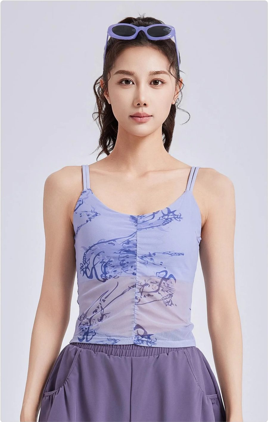 Printed Mesh Cami Top