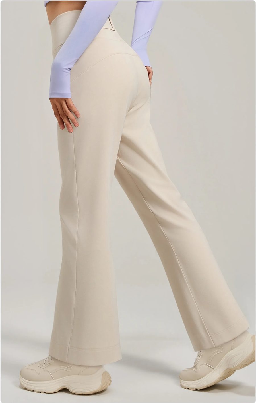 Crossover Wide-Leg Pants